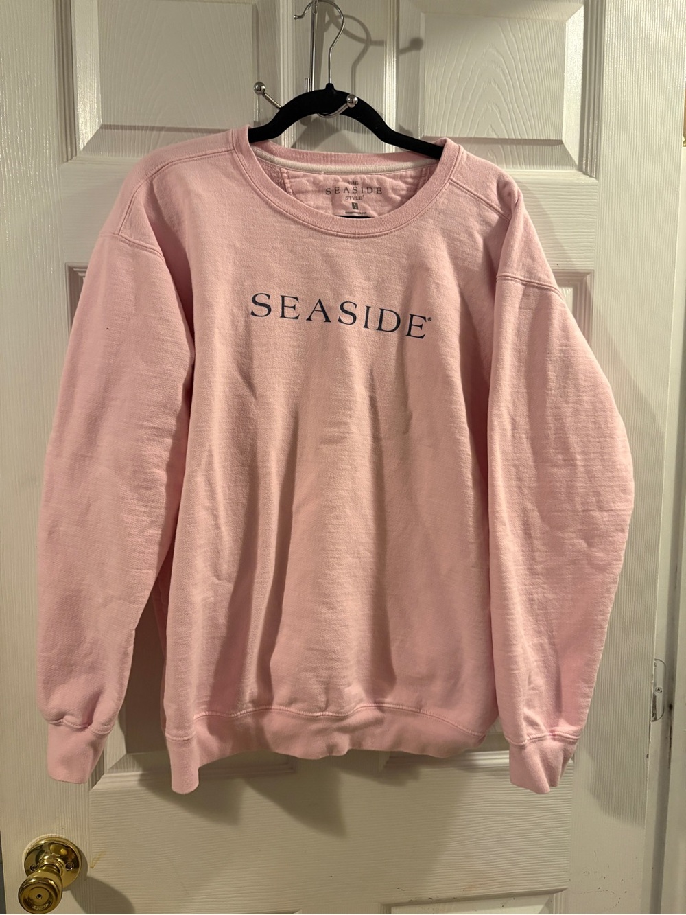 Seaside Women's Crewneck Sweatshirt in Light Pink